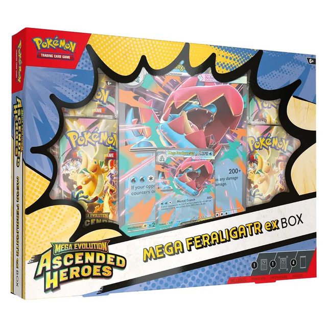 Mega Evolution – Ascended Heroes – Premium Collection [Mega-Feraligatr] – Ingles [PREVENTA] foto 1