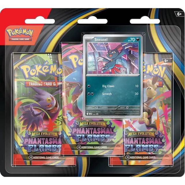 Mega Evolution – Phantasmal Flames – Blíster Pack – Ingles foto 1