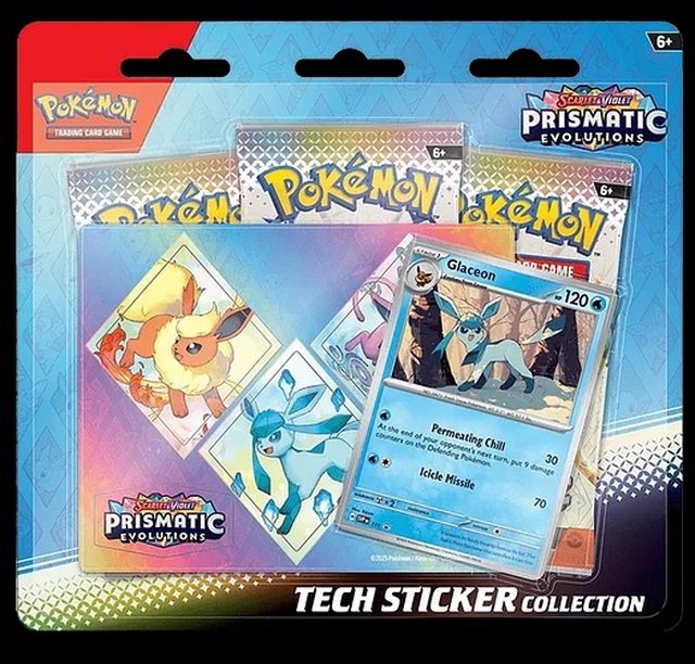 Scarlet & Violet – Prismatic Evolution – Glaceon - Tech Sticker Collection – Ingles foto 1