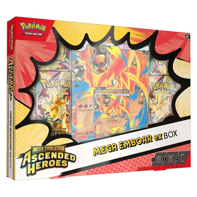 Mega Evolution – Ascended Heroes – Premium Collection [Mega-Emboar] – Ingles [PREVENTA] foto 1